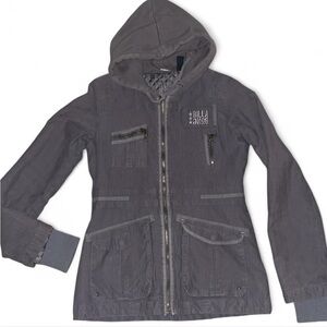 Billabong— grey hooded utility style jacket